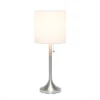 Tapered Desk Lamp with Fabric Drum Shade Silver - Simple Designs