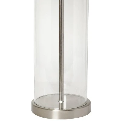 Entrapped Glass Table Lamp with Fabric Shade Brushed Nickel - Lalia Home 2 Entrapped Glass Table Lamp with Fabric Shade Brushed Nickel - Lalia Home - Image 2