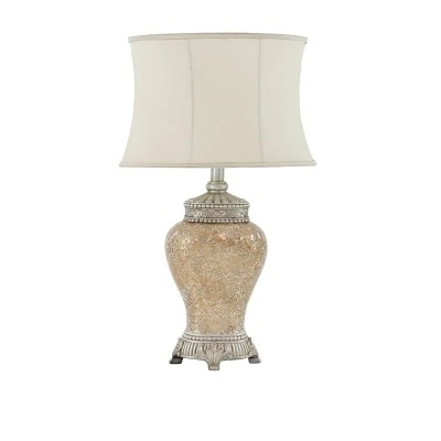 Olivia & May 30" x 18" Glam Glass Table Lamp Beige - Olivia & May 7 Olivia & May 30" x 18" Glam Glass Table Lamp Beige - Olivia & May - Image 7
