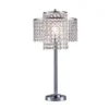 26" Antique Metal Table Lamp with Crystals and USB Port Silver - Ore International