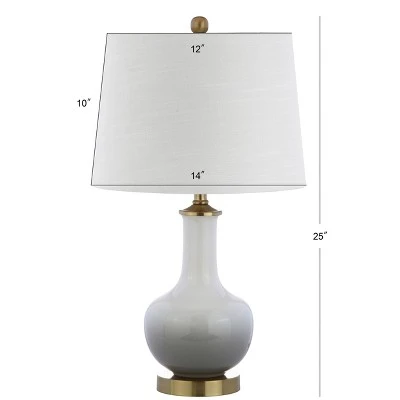 JONATHAN Y 25" Gradient Ceramic/Brass Table Lamp White/Gray (Includes LED Light Bulb) - JONATHAN Y 3 JONATHAN Y 25" Gradient Ceramic/Brass Table Lamp White/Gray (Includes LED Light Bulb) - JONATHAN Y - Image 3