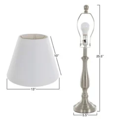 Set of 2 Table Lamps Traditional Brushed Steel (Includes LED Light Bulb) - Yorkshire Home