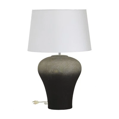 Olivia & May 15" x 23.75" Ombre Textured Ceramic Table Lamp with Shade White - Olivia & May 2 Olivia & May 15" x 23.75" Ombre Textured Ceramic Table Lamp with Shade White - Olivia & May - Image 2