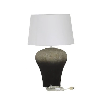 Olivia & May 15" x 23.75" Ombre Textured Ceramic Table Lamp with Shade White - Olivia & May 3 Olivia & May 15" x 23.75" Ombre Textured Ceramic Table Lamp with Shade White - Olivia & May - Image 3