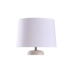 Galey Woven Wicker Textured Design Table Lamp with Tapered Drum Shade Beige - StyleCraft