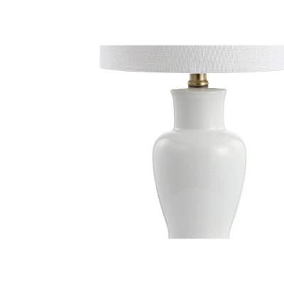 JONATHAN Y 21" Ceramic and Iron Chi Modern Classic Table Lamp (Includes LED Light Bulb) White - JONATHAN Y 2 JONATHAN Y 21" Ceramic and Iron Chi Modern Classic Table Lamp (Includes LED Light Bulb) White - JONATHAN Y - Image 2