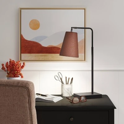 Covington Faux Leather Task Lamp Brown (Includes LED Light Bulb) - Threshold™ 1 Covington Faux Leather Task Lamp Brown (Includes LED Light Bulb) - Threshold™