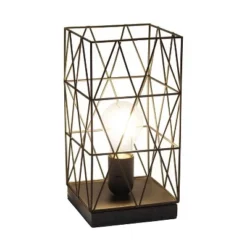Metal Geometric Square Table Lamp Black - Simple Designs