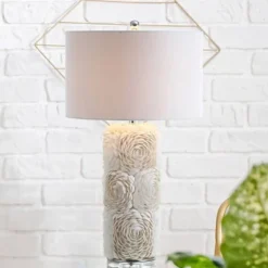 JONATHAN Y 28.5" Seashell/Resin/Crystal Rosette Table Lamp (Includes LED Light Bulb) White - JONATHAN Y 7 JONATHAN Y 28.5" Seashell/Resin/Crystal Rosette Table Lamp (Includes LED Light Bulb) White - JONATHAN Y -Deals A Radiant Den Store unnamed file 855