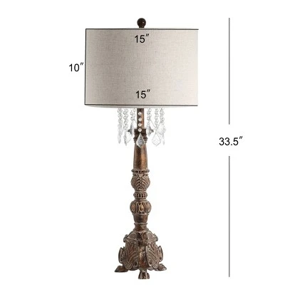 JONATHAN Y 33.5" Resin/Acrylic Carlisle Table Lamp (Includes LED Light Bulb) Brown - JONATHAN Y 3 JONATHAN Y 33.5" Resin/Acrylic Carlisle Table Lamp (Includes LED Light Bulb) Brown - JONATHAN Y - Image 3