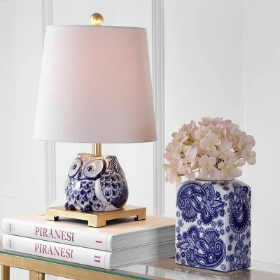 JONATHAN Y 16" Ceramic Justina Mini Table Lamp (Includes LED Light Bulb) Blue - JONATHAN Y 1 JONATHAN Y 16" Ceramic Justina Mini Table Lamp (Includes LED Light Bulb) Blue - JONATHAN Y