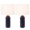 24" (Set of 2) Felix Table Lamps Blue (Includes LED Light Bulb) - Decor Therapy