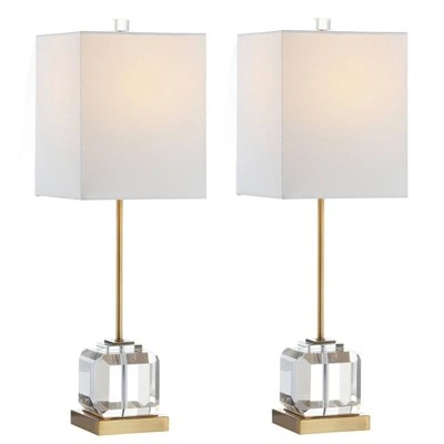 Set of 2 Zayne Table Lamps (Includes LED Light Bulb) Clear/Brass/Gold - Safavieh 2 Set of 2 Zayne Table Lamps (Includes LED Light Bulb) Clear/Brass/Gold - Safavieh - Image 2