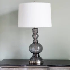 29" x 16" Glass Sadie Sculpted Table Lamp Smoke Translucent - Decor Therapy -Deals A Radiant Den Store unnamed file 899