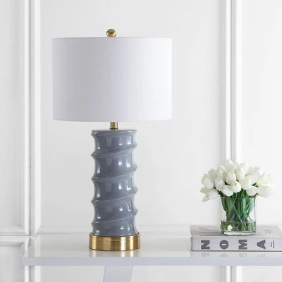 JONATHAN Y 28" Ceramic Taipei Table Lamp (Includes Energy Efficient Light Bulb) - JONATHAN Y Gray 2 JONATHAN Y 28" Ceramic Taipei Table Lamp (Includes Energy Efficient Light Bulb) - JONATHAN Y Gray - Image 2